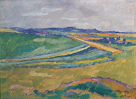 Paul Hirt, Landschaft, 1943, OelPlatte, 54 x 72 cm